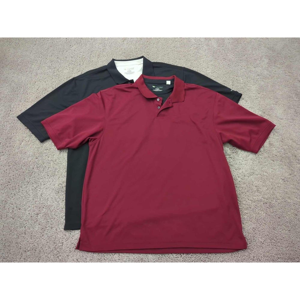 Lot of 2 Wedge Golf & Beyond Polo Shirt Mens XXL Short Sleeve Poly Performance